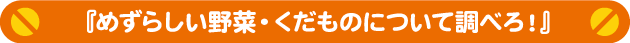 めずらしい野菜・くだものについて調べろ!