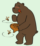 多くのハチたちは、ウグイスやメジロなどの小鳥のエサになる。また、クマやタカは、ハチの「す」ごとおそってよう虫やハチミツを食べる。